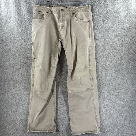 Kuhl Rydr Pants Mens 36x32 Brown Cotton Stretch Distressed Outdoor Hiking - Picture 1 of 9